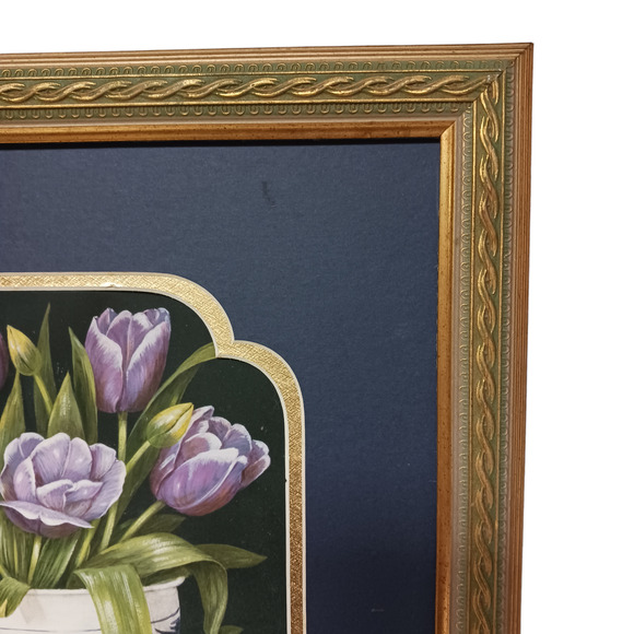 Christian Scripture Framed Picture Purple Floral Tulips Ps 44:21 Inspirational - Picture 5 of 13